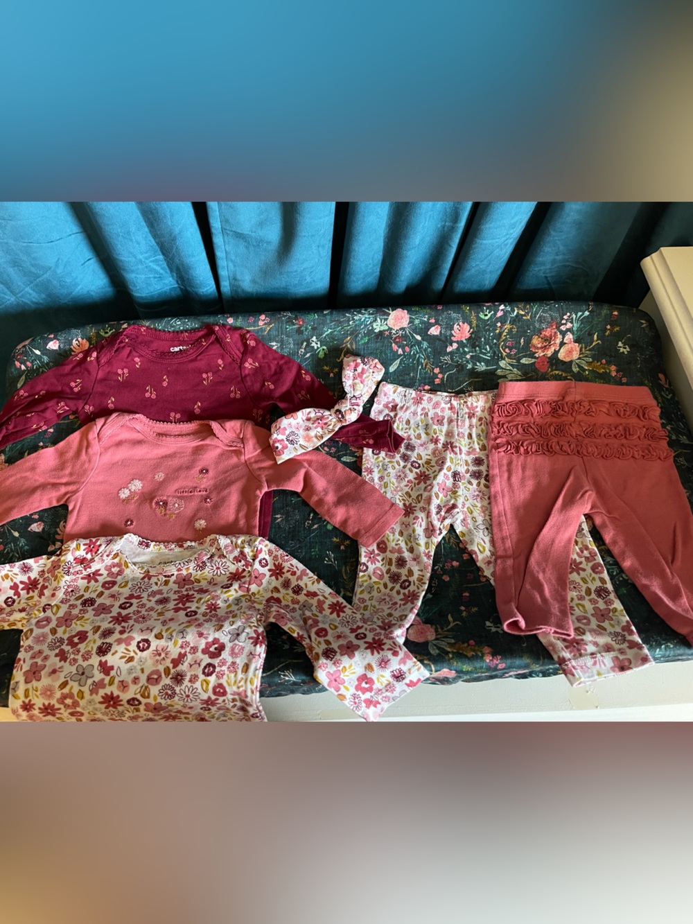 Carters 6-9 month Floral Fall Set